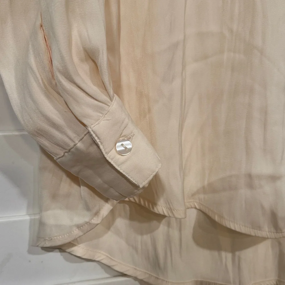Free People Cream Blouse with V-Neck - Picture 5 of 6